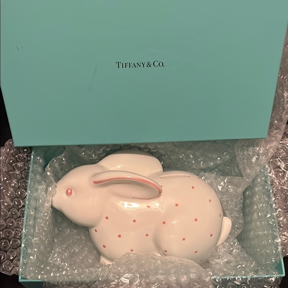 Tiffany & Co. White Bunny with Pink Dots